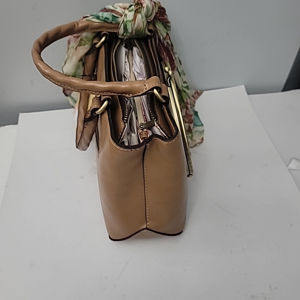 Patricia Nash Angela Satchel with Scarf - Seashell Tooled - Picture 6 of 10